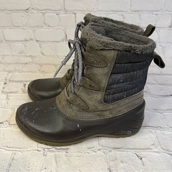 The North Face Shellista II Mid Faux Fur Boots US 6.5 - Cloud Grey - Picture 4 of 9